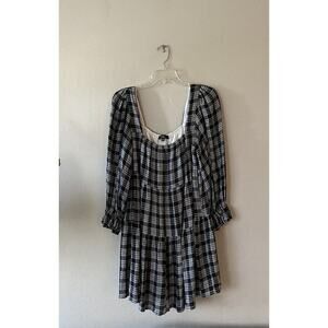 Lulu’s Black White Plaid Print Dress Size Medium That Song Grunge Festival Boho